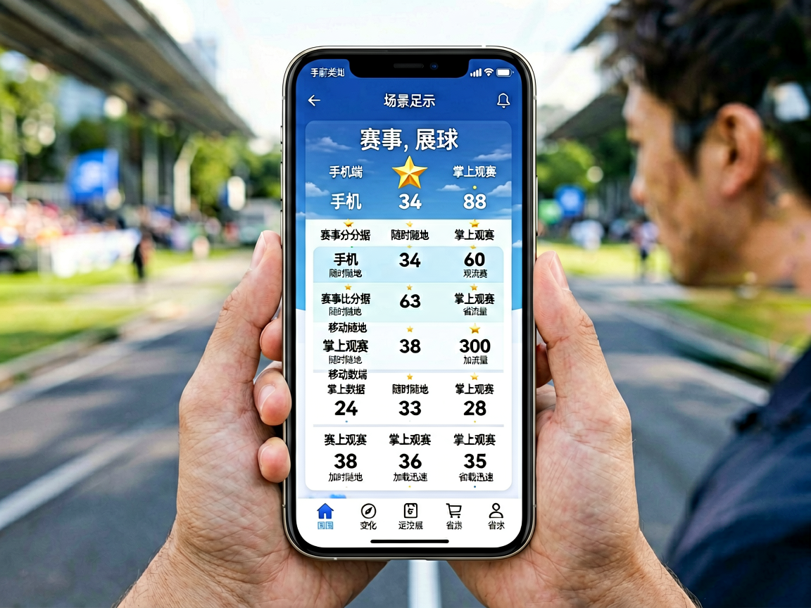 比分网手机端界面展示，手机查看赛事比分数据
